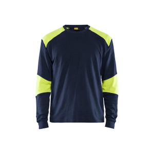 345717618933-3457-langarmad-t-shirt-med-inbyggt-flamskydd-blaklader-marinbla-fluorescerande-gul