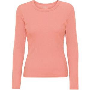 cs2055-brightcoral-langarmad-ribbad-t-shirt-for-kvinnor-colorful-standard-organic-bright-coral-ljus-korall