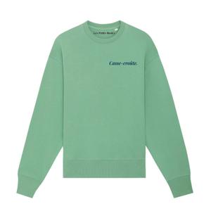 ccdslpbaw-sweatshirt-i-ekologisk-bomull-les-petits-basics-casse-croute-dammig-gron