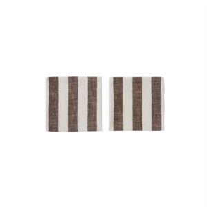 l300312-randig-servett-i-ekologisk-bomull-oyoy-living-design-x2-brun-45x45x45-cm
