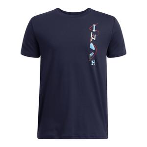 1390010-410-t-shirt-for-barn-under-armour-portal-logo-bleu-navy-ether-blue